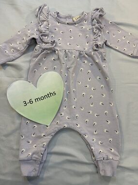 Jessica Simpson Lilac Floral Ruffle Footie